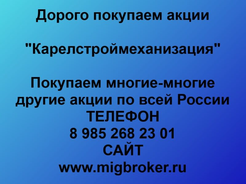 Купим акции «Карелстроймеханизация» Петрозаводск - Цена 1 000 000 руб.